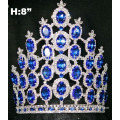 8 inches sapphire tiara crown with adjustable band